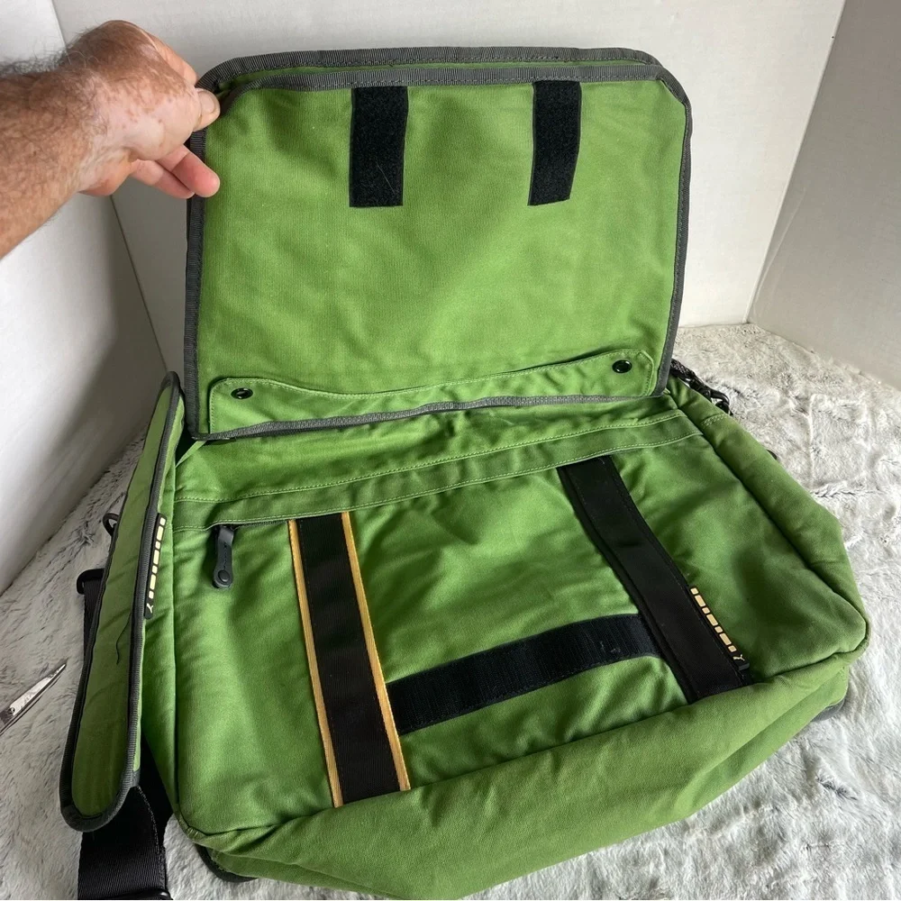 Puma Green Messenger Large Bag with Black and Yellow Accents
